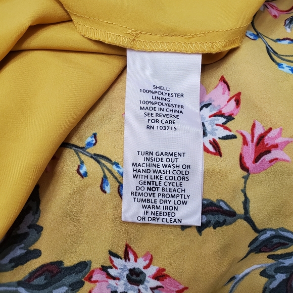 Nanette Lepore Midi Shirt Dress Yellow Floral Magnolia Pintuck Button Down Sz 10 - Picture 9 of 11